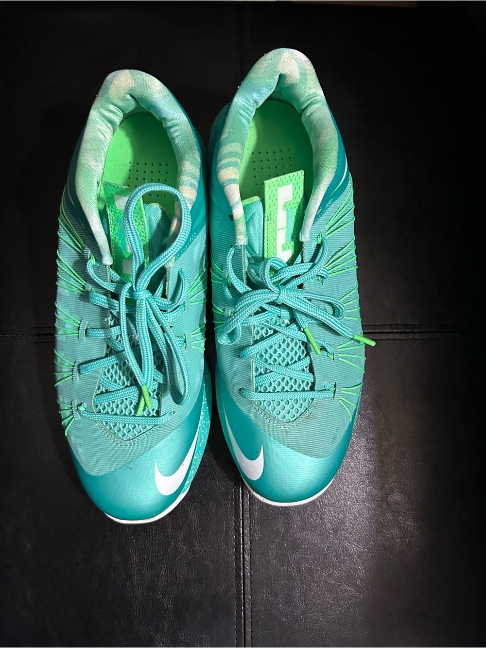 Nike Teal and Lime Green Men's Performance Sneakers